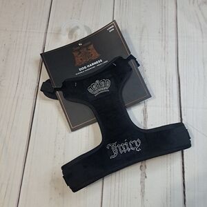 Juicy Couture Velour Black Dog Harness Size Large